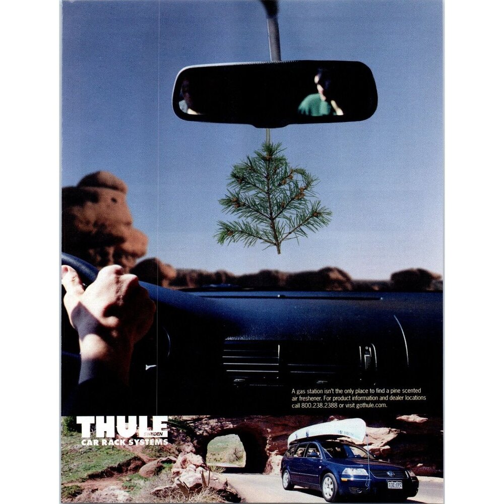 2003 Thule Car Rack Systems Vintage Print Ad VW Station Wagon Canoe Wall Art